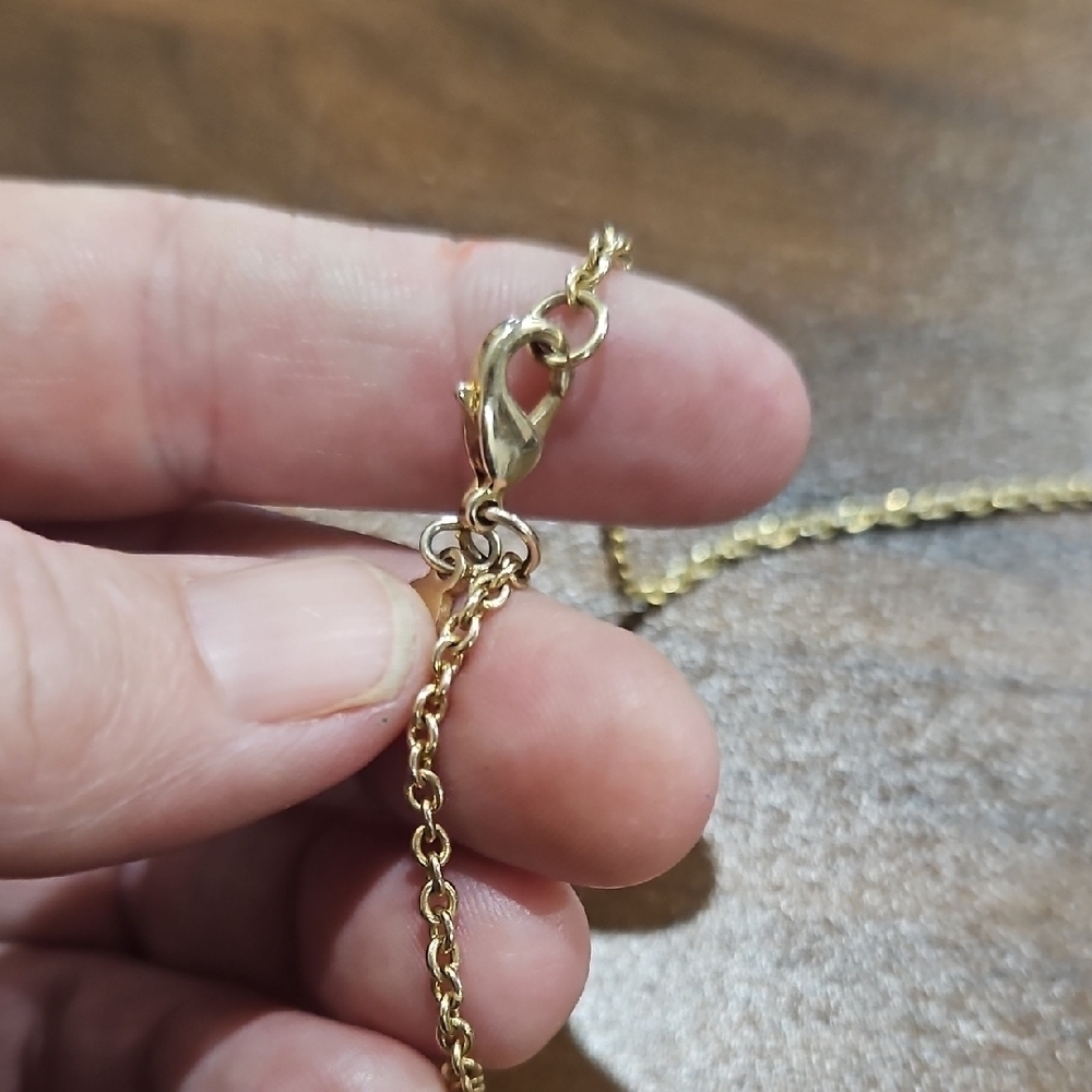 Gold and Pink Crown Pendant Necklace - Picture 3 of 7